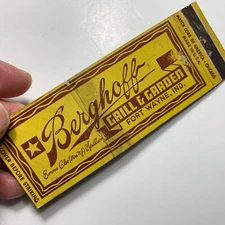 Fort Wayne Indiana matchbook cover  Berghoff Grill & Garden Full Length Scarce !