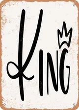 METAL SIGN - King - Vintage Rusty Look