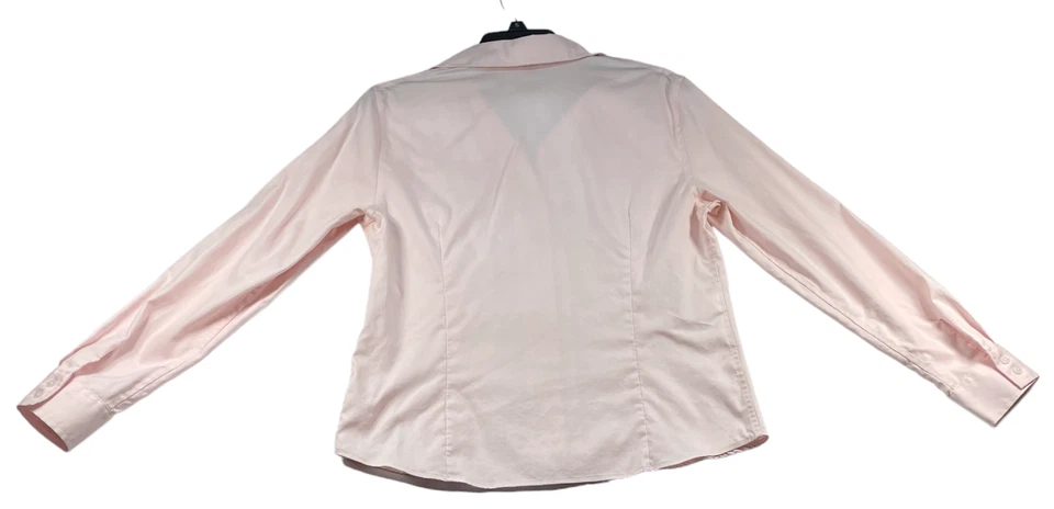 Blusa con botones Anne Klein para mujer talla mediana rosa algodón de negocios Foto 2 de 4