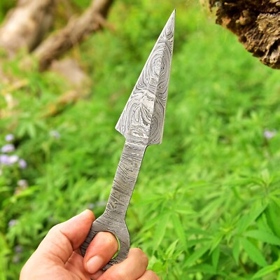 Handmade Damascus Steel Throwing Dagger Blank Blade Knife X381