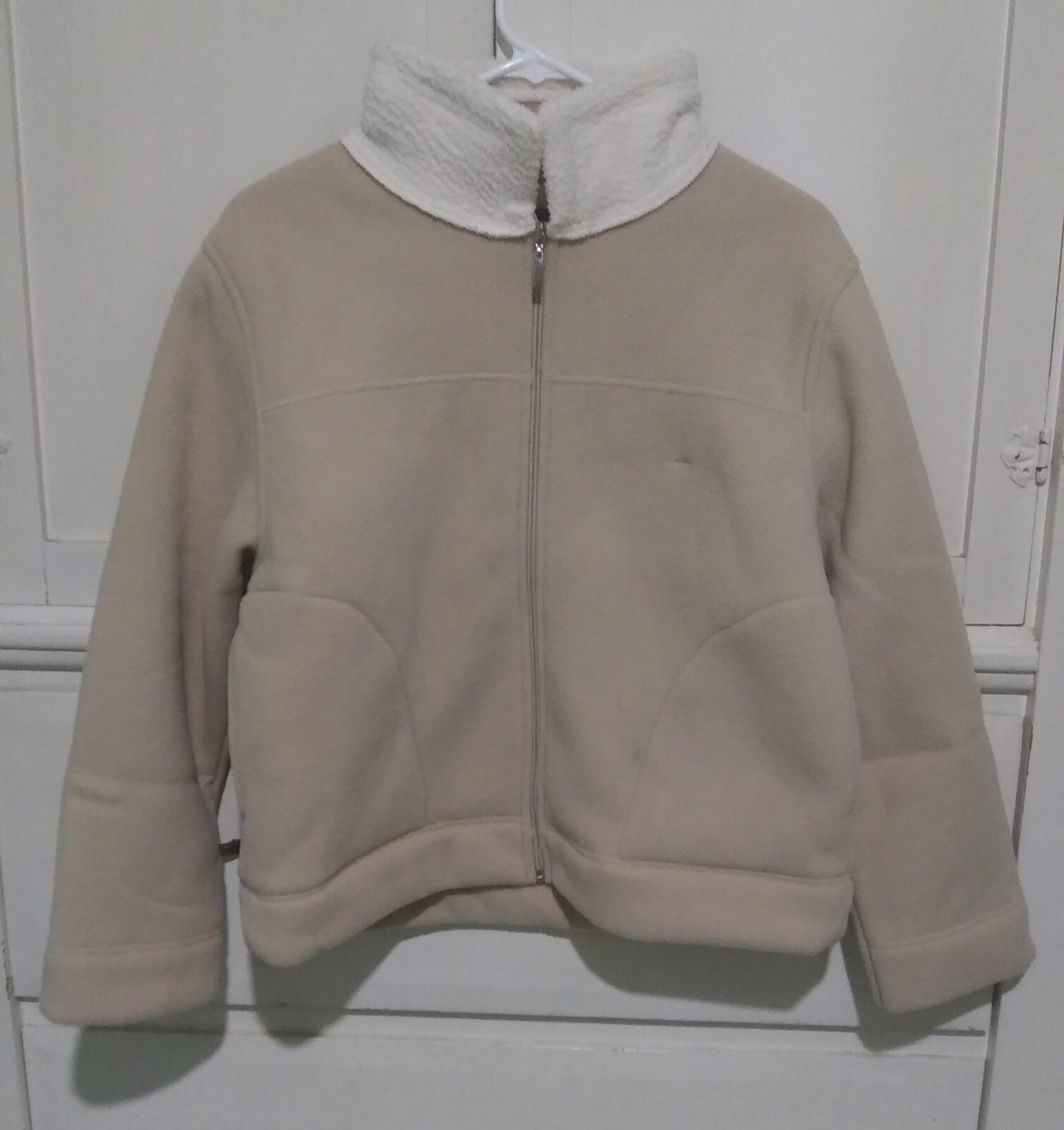 Effeci Tan Polyester Jacket Lightweight Coat Faux… - image 1