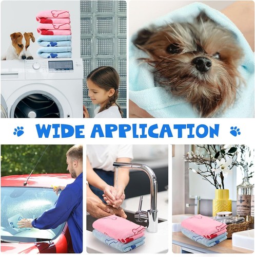 4 Pcs Dog Towels for Drying Dogs Puppy Towel Bulk Microfiber Absorbent Towel Pet - Picture 7 of 7