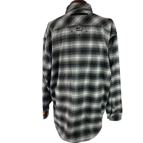 3XL Akademiks akdmks Small Arms Patrol Men's Gray Plaid Flannel Button Up Shirt - Picture 9 of 15