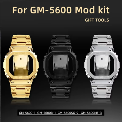 GM-5600 Mod Kit Stainless Steel Case Bezel Bracelet for Casio G