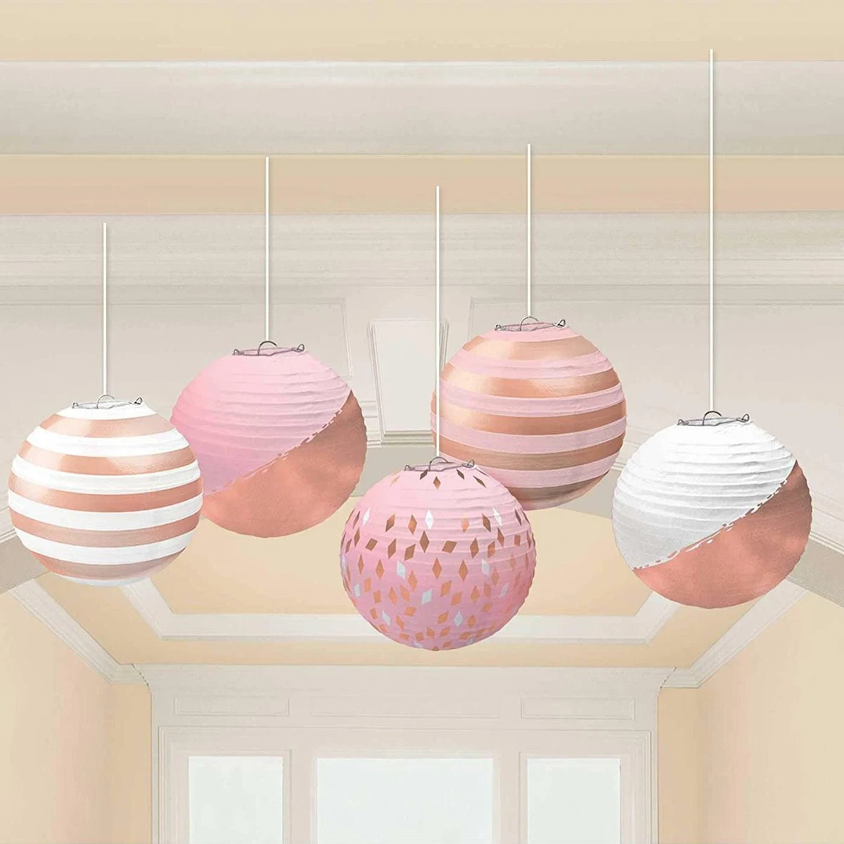 Beistle 54754, 2 lanterne di carta a forma di globo, 39,4 cm, multicolore