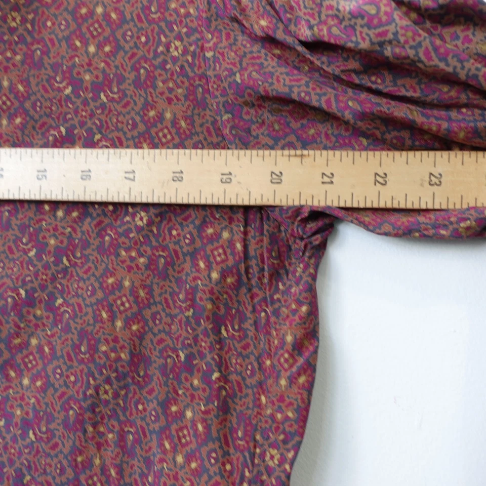 Saint Laurent Rive Gauche Top 40 Silk Puff Blouse Bow Tie Button Small VINTAGE - Image 3 of 4