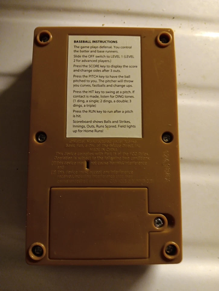 Mattel Retro Baseball Handheld Travel Portable Game - NO Date on Back - Image 2 of 2