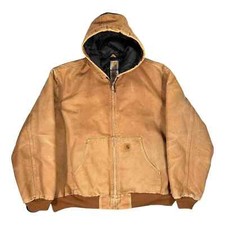 CARHARTT Small Brown Duck Cloth Lined JACKET Good Condition 376-51 A