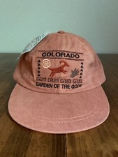 Garden Of The Gods Colorado Hat Tourist Trading Post Cap Burnt Red USA Made NEW