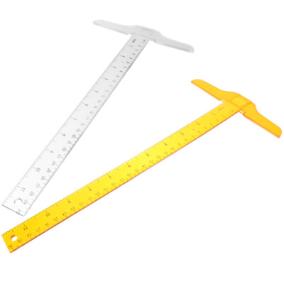  2 Pcs Clear Drawing Ruler T-shaped Work Wide Drafting Two Pencil Gauge