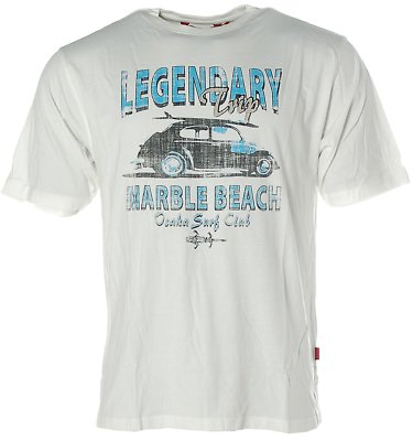 Signum Herren T-Shirt Rundhals Legendary Trip Marble Beach Offwhite L X2777