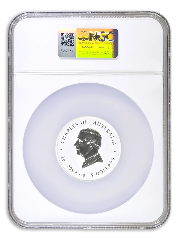 2025 Australia Lunar Snake 2 oz Silver Colorized Coin NGC MS70 First Releases - Image 2 of 2