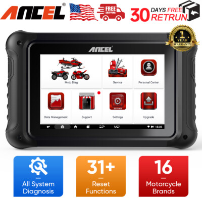 ANCEL MT700 Motorcycle OBD2 Scanner Code Reader ECU Coding Reset Diagnostic Tool