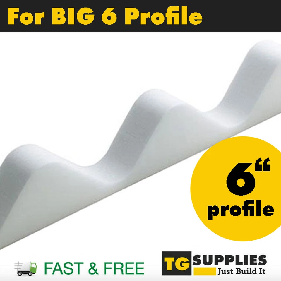 TG SUPPLIES Roofing Eaves Fillers for 6" Corrugated PVC Roofing Sheets For Big 6 Profile