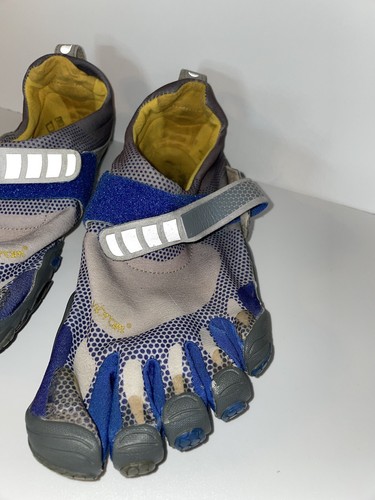 VIBRAM Five Fingers Barefoot Shoes Men's Blue Gray Yellow Size 43 - Imagen 3 de 11
