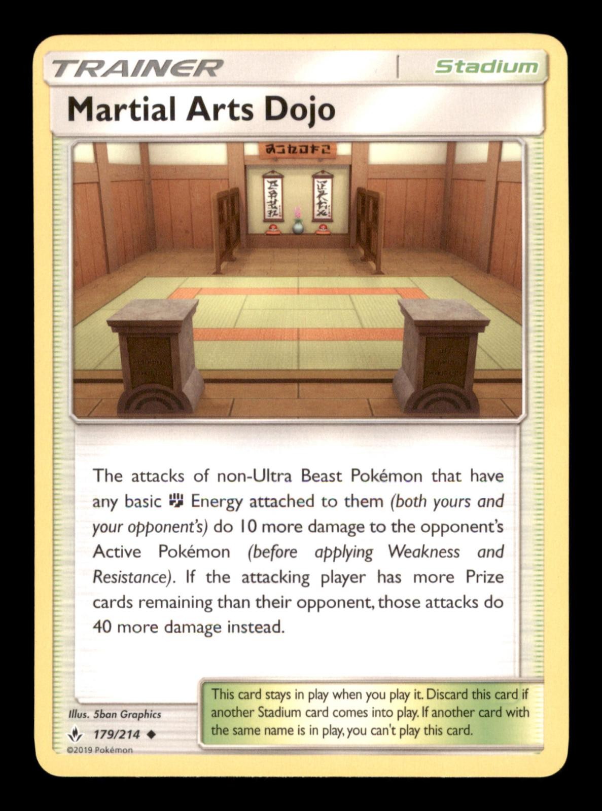 Martial Arts Dojo 179/214 Unbroken Bonds Pokemon TCG Moderately Played