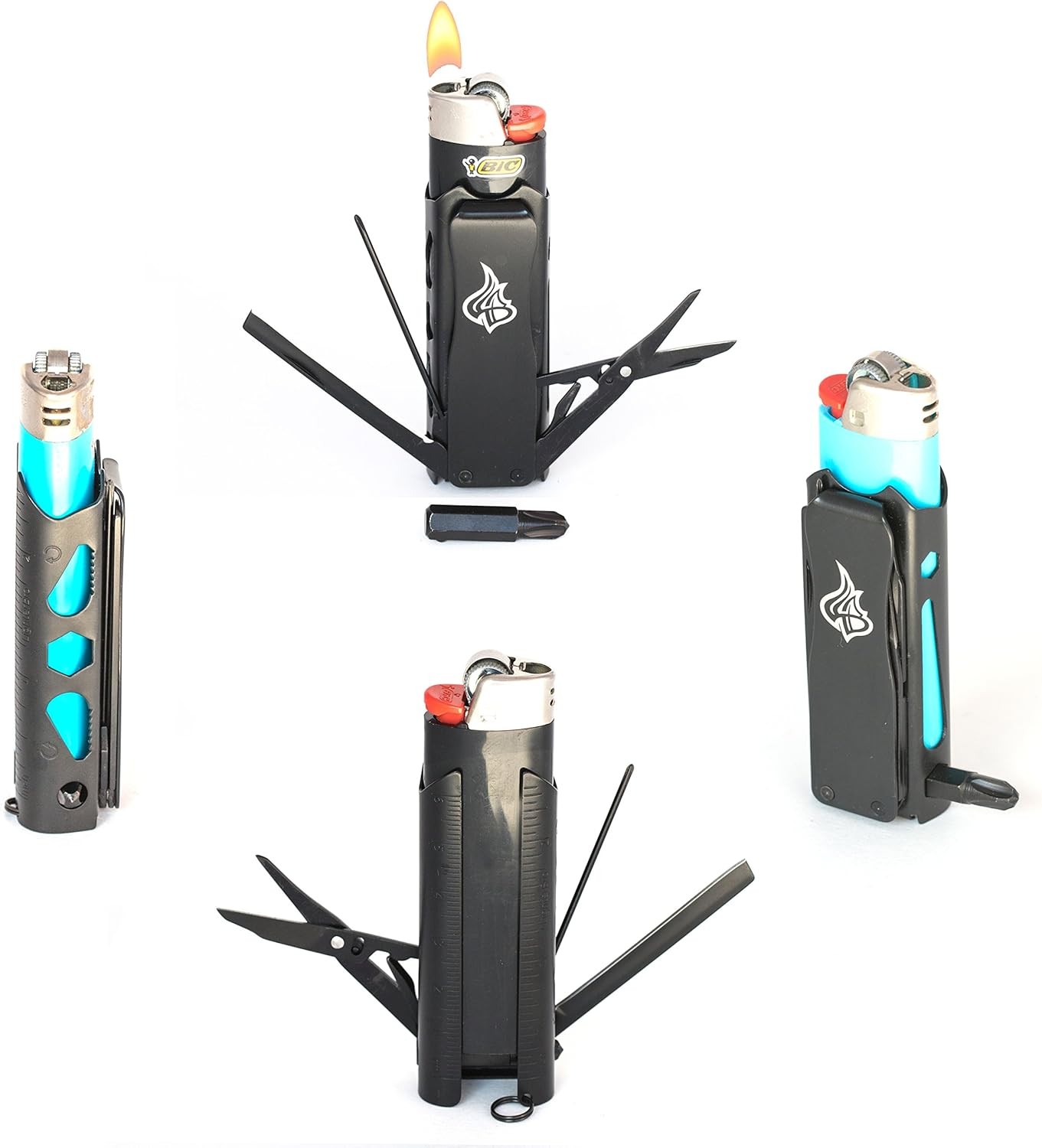 Bro Pro Multi-tool Lighter Sleeve, Knife, Scissors, Ruler