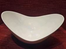 Pausa Large White Scoop Bowl 30cm Long Fine China Fruit Pasta Serving Decorative