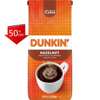 Dunkin' Hazelnut Flavored Medium Roast Ground Coffee   12oz