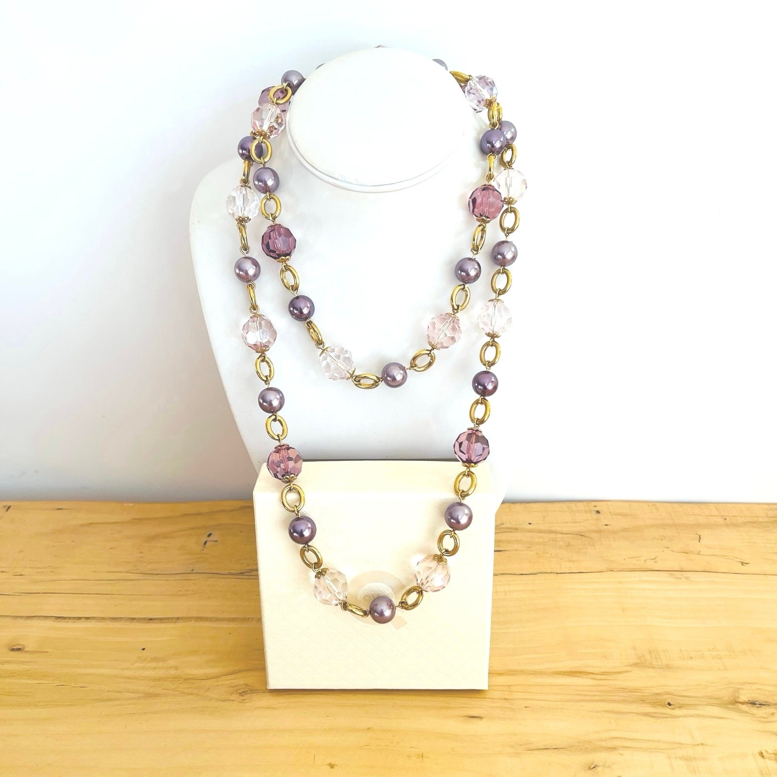Necklace Bead Faux Pearl Vtg KJL Kenneth Jay Lane… - image 3