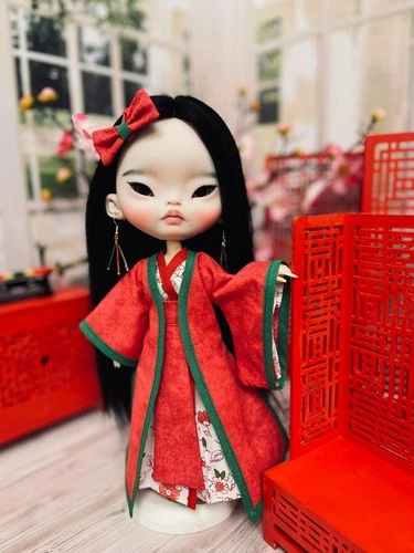 Handmade Hanfu outfit for Blythe and Pullip dolls.(OOAK)
