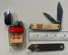 VTG MILLER HIGH LIFE Lighter, Pocket knife and can opener