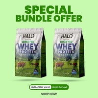Halo Nutrition Grass Fed Whey Protein Isolate Unflavoured Bundle Deal 