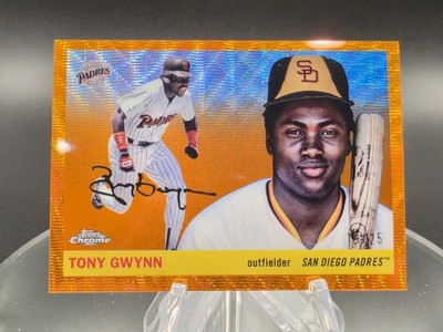 2025 Topps Chrome Platinum Tony Gwynn #'d /25 Orange Wave Refractor #431 Padres
