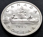 1959 Canada Silver Dollar $1 Coin ***MS+ Condition*** 80% Silver