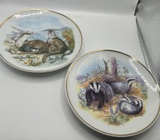 Decorative Collector China Plates 14.5cm - Featuring Otters And Badgers