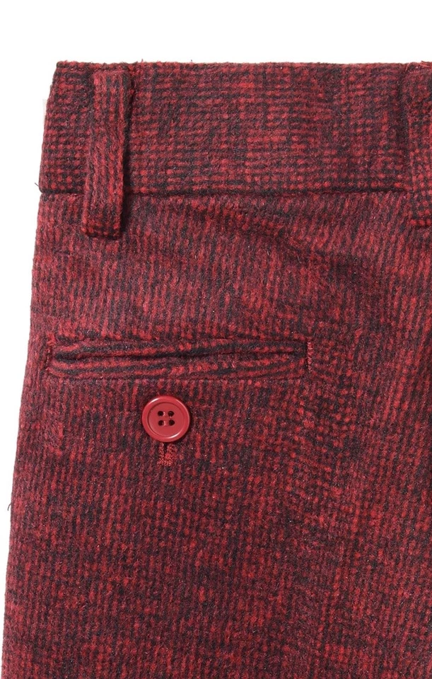 Pantalones de tweed Isaac Mizrahi ajustados negros rojos mezcla de lana talla 12 para niños Foto 3 de 4