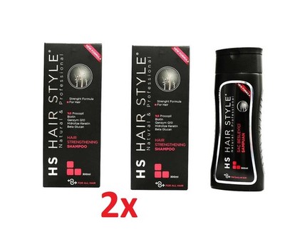 2x HS Hair Style Anti Hair Loss Shampoo Biotin Keratin Q10 Growth Set 600ml