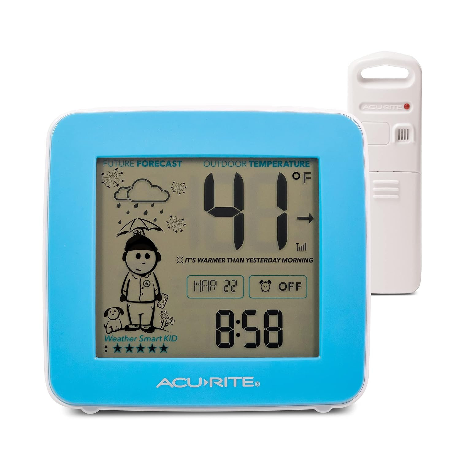 What-To-Wear Weather Station with Alarm Clock, Time, Date, and Wireless Outdoor