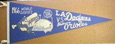 Scarce Original 1966 World Series Los Angeles Dodgers Blue Felt Pennant