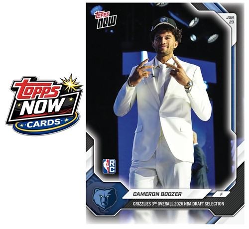 2025-26 NBA Topps Now #CBOO Cameron Boozer RC DRAFT Memphis Grizzlies - PRESALE