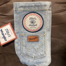 New TITO'S Vodka Wrangler Denim Blue Jeans Patch Pocket Collector Titos Gift BAG