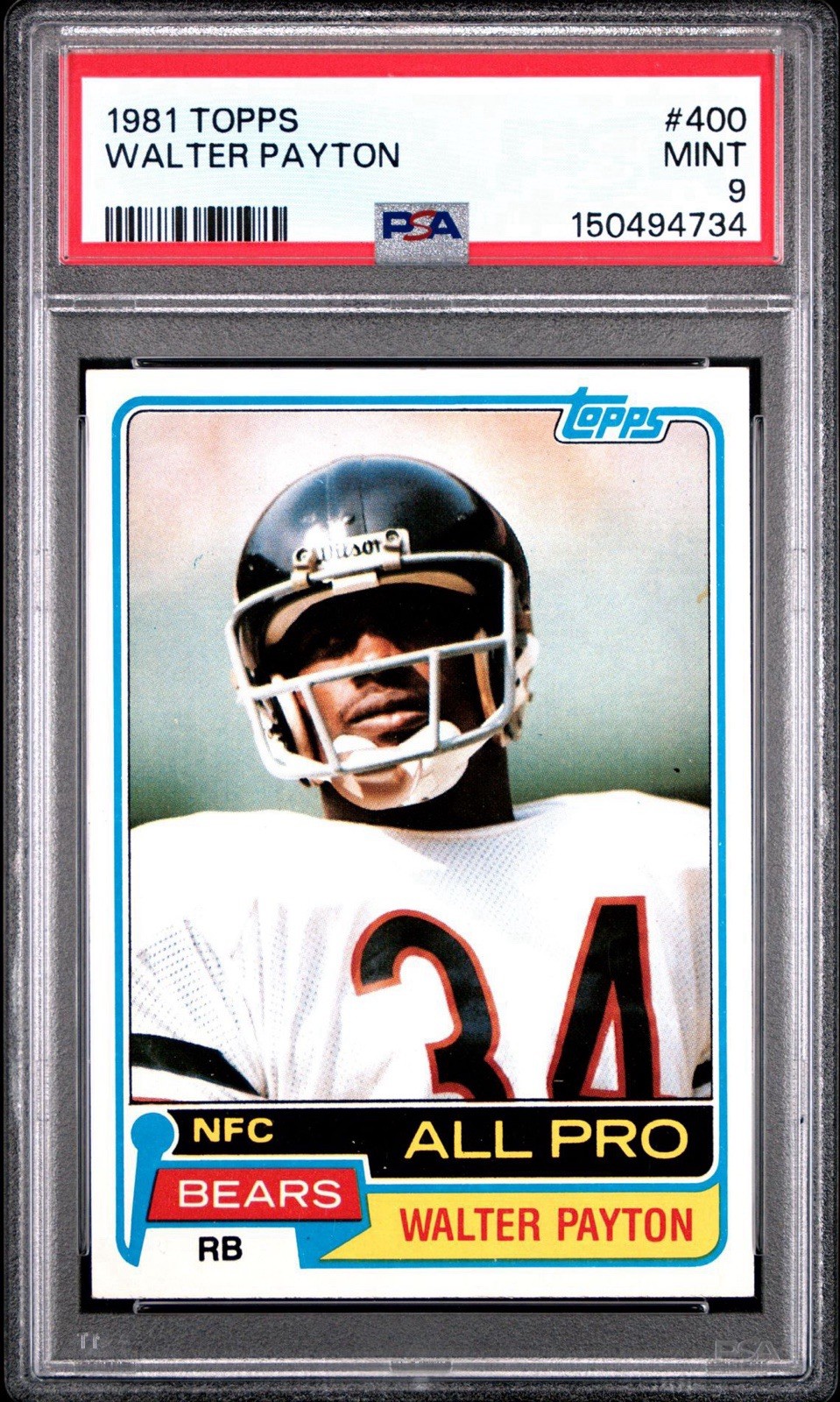 1981 TOPPS - WALTER PAYTON #400 PSA 9 MINT - HOF - CHICAGO BEARS