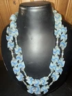 Vintage Costume Jewelry Double-Strand Necklace Germany Blue Stunning Lucite?