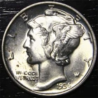 1936 Mercury Dime 10c US Coin Philadelphia Mint Gem BU 90% Silver