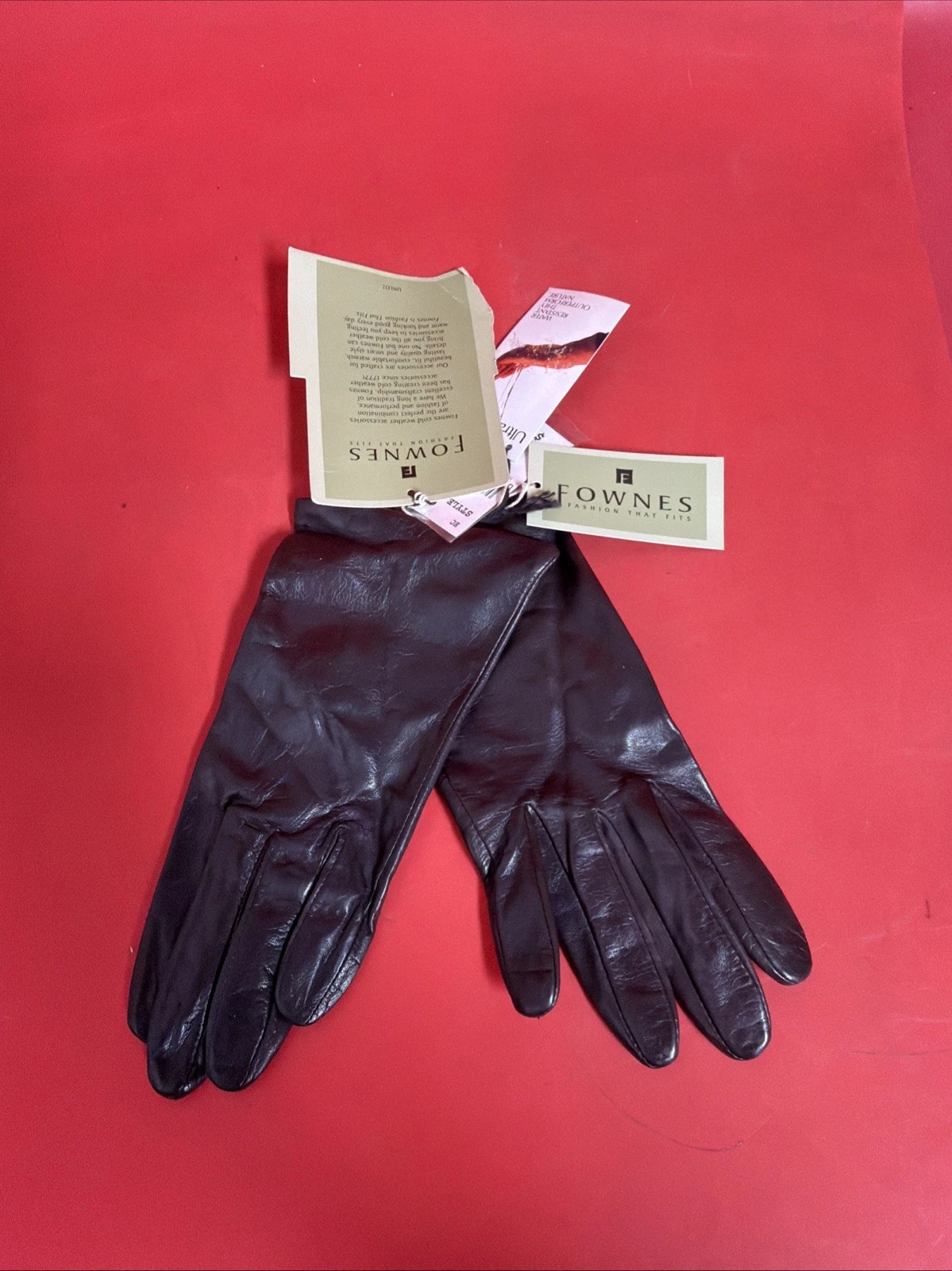 Fownes Leather Gloves Womens 7.5 Brown Silk Lined Genuine NWT