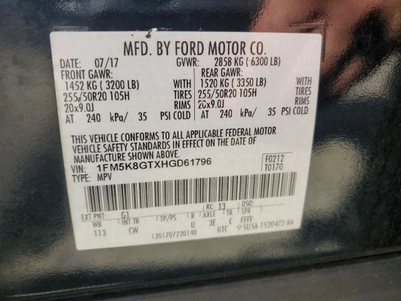 Ford Explorer 2016-2017 parrilla superior con emblema fusión menor negro PC: G1 83 K 54632 Foto 3 de 4