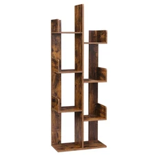 Bookcase, Tree-Shaped Bookshelf with 8 Storage Shelves, Rounded Corners, 19.7...