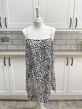 Motel Black And White Leopard Print Cami Dress Size Medium