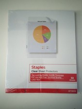 Staples Clear Sheet Protectors - 50 Sheets Archival Quality Letter Size