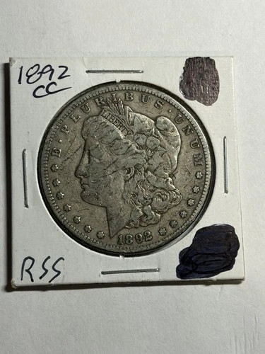 1892-CC MORGAN SILVER DOLLAR VF TOUGH DATE CC