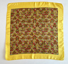 Liberty Vintage Seide Einstecktuch gelb geometrisches Muster Made in England