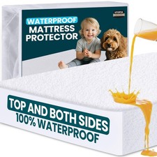 Waterproof Mattress Protector Top and Both Sides, Full Size, Soft and Breatha...