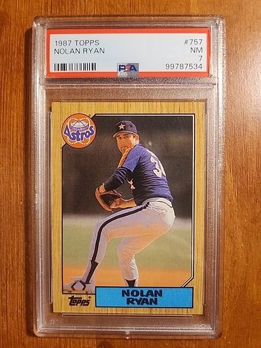 Nolan Ryan MLB Houston Astros 1987 Topps PSA 7 Near-MINT #757 The Express HOF 34