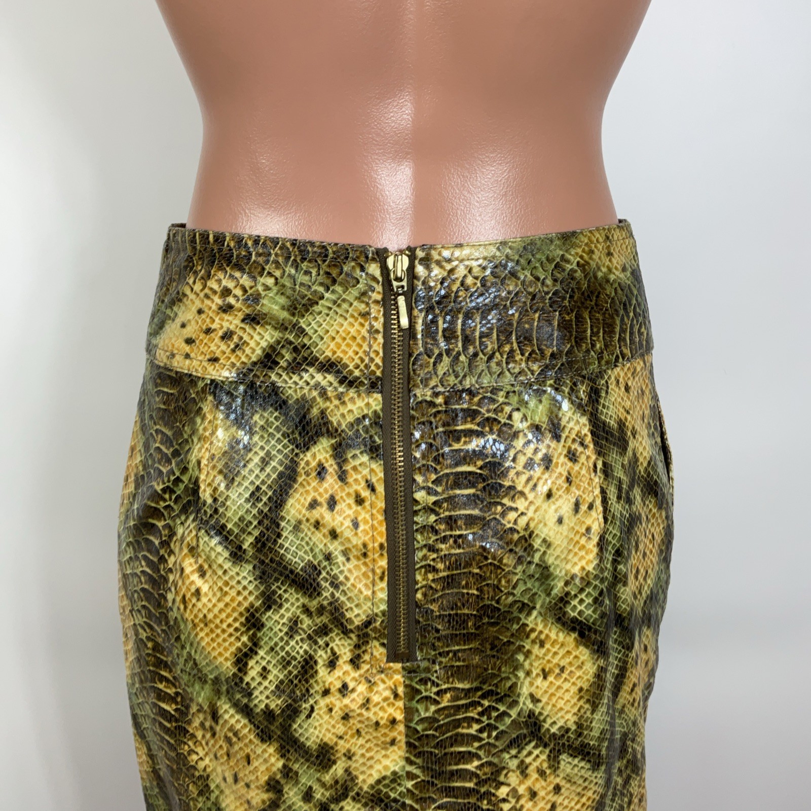 90s Y2K Express Python Snakeskin Shiny Pleather P… - image 6