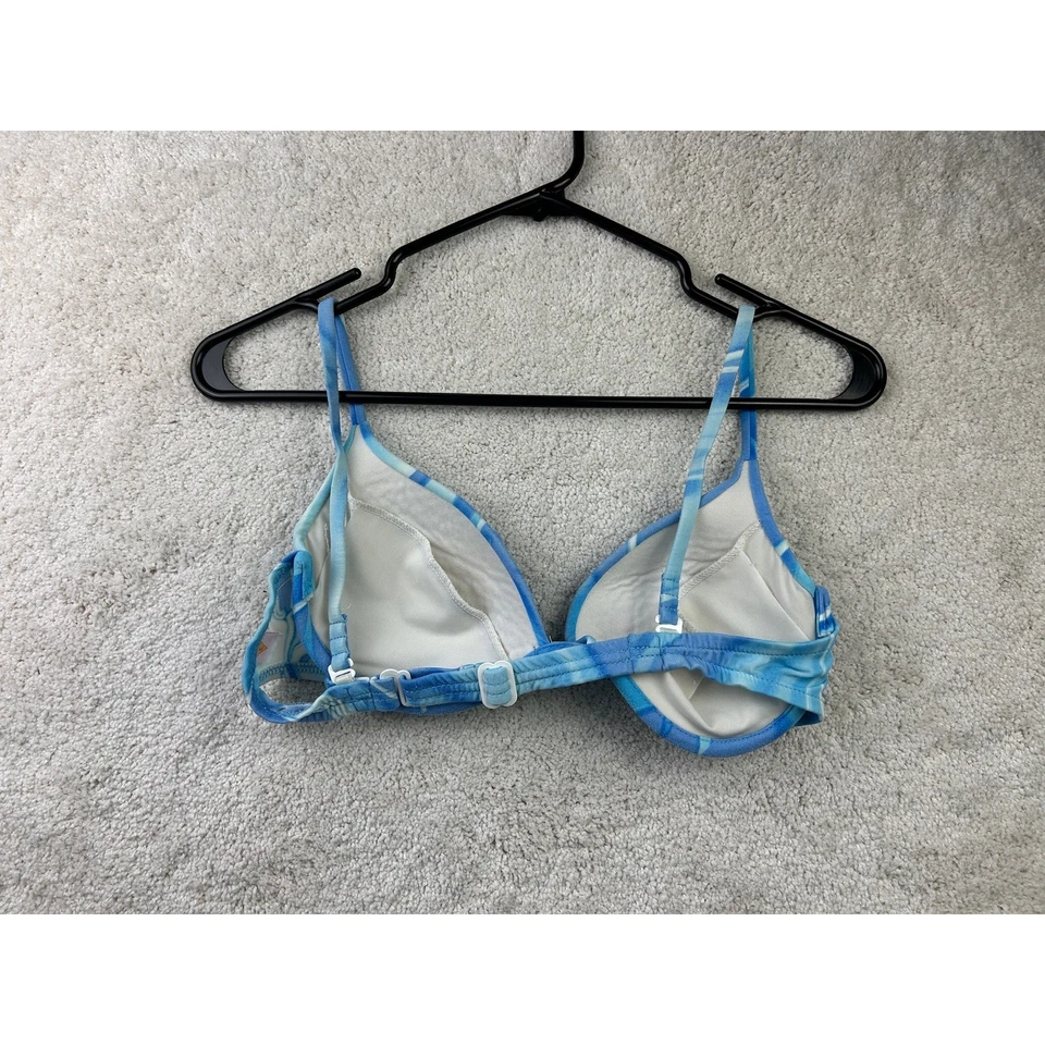 Venus 蓝色大理石印花加厚钢圈比基尼上衣海滩泳装女式 — 第 2/4 张图片